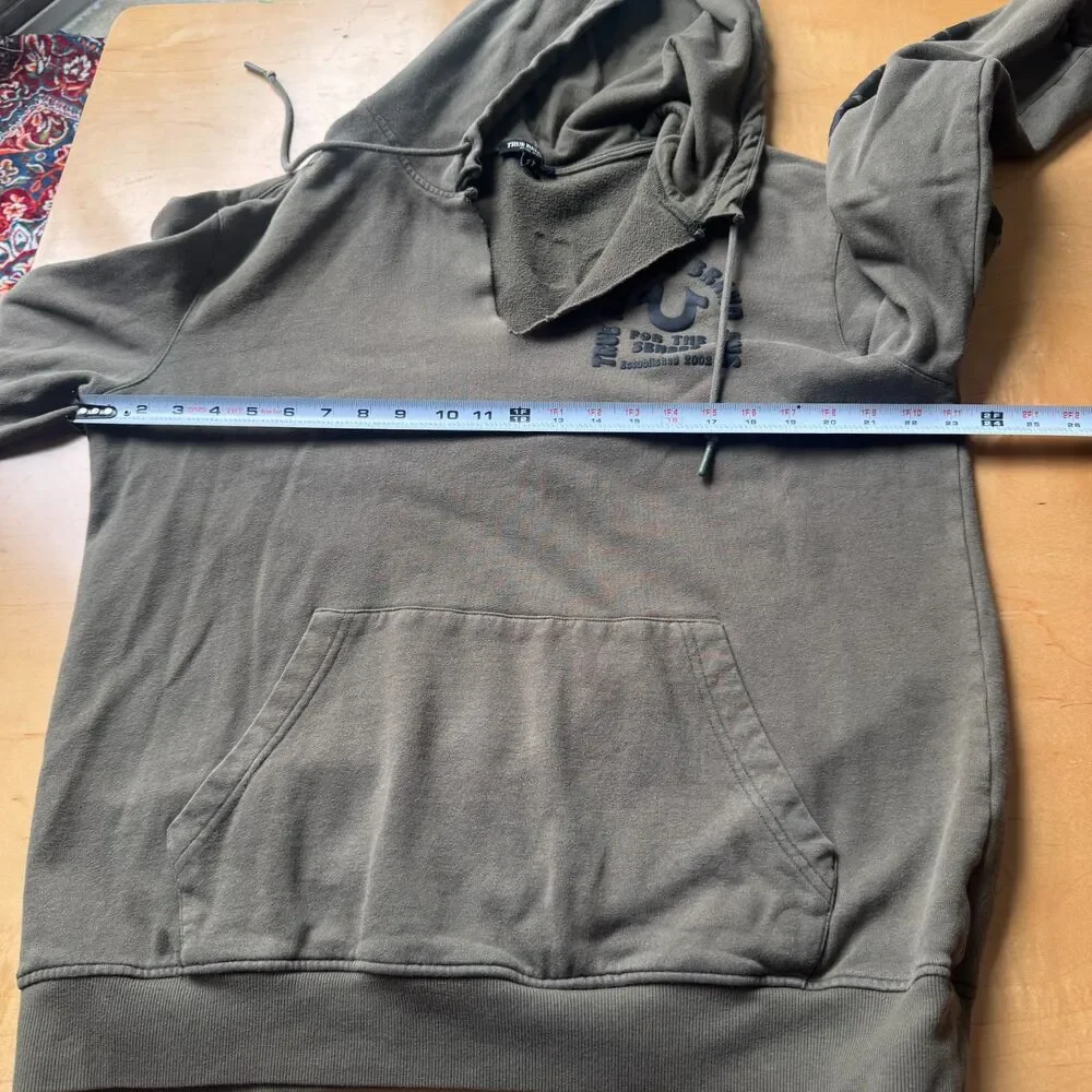 True Religion Hoodie Y2K Olive Brown Graphic Horseshoe Fashion 4 The Senses XXL